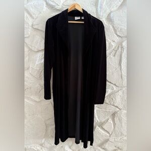Chicos Black Crushed Velvet Duster Cardigan 3